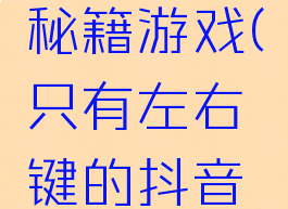 只有左右键的抖音秘籍游戏(只有左右键的抖音秘籍游戏是什么)