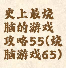 史上最烧脑的游戏攻略55(烧脑游戏65)