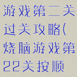 史上最烧脑游戏第二关过关攻略(烧脑游戏第22关按顺序)