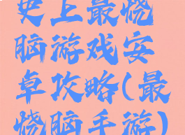 史上最烧脑游戏安卓攻略(最烧脑手游)