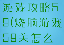 史上最烧脑游戏攻略59(烧脑游戏59关怎么过)