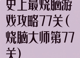 史上最烧脑游戏攻略77关(烧脑大师第77关)