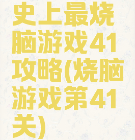 史上最烧脑游戏41攻略(烧脑游戏第41关)