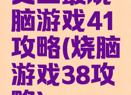 史上最烧脑游戏41攻略(烧脑游戏38攻略)