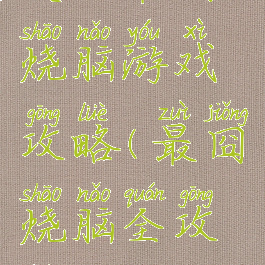 史上最囧烧脑游戏攻略(最囧烧脑全攻略)