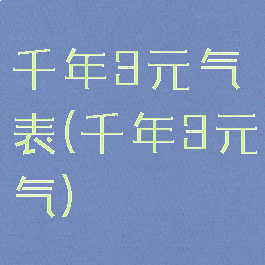 千年3元气表(千年3元气)