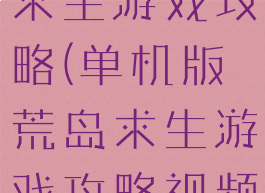 单机版荒岛求生游戏攻略(单机版荒岛求生游戏攻略视频)