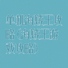 单机海贼王攻略(海贼王游戏攻略)