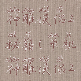 单机游戏神雕侠侣2秘籍(单机神雕侠侣2攻略)