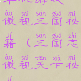 单机游戏傲视三国秘籍(三国志傲视天下秘籍)