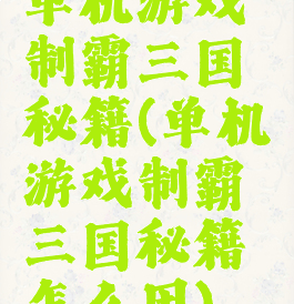 单机游戏制霸三国秘籍(单机游戏制霸三国秘籍怎么用)