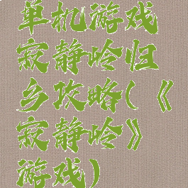 单机游戏寂静岭归乡攻略(《寂静岭》游戏)