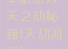 单机游戏天之劫秘籍(天劫游戏)