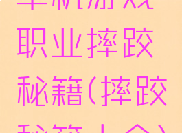 单机游戏职业摔跤秘籍(摔跤秘籍大全)