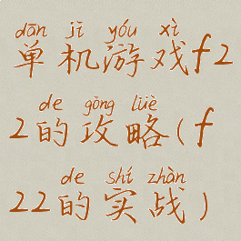 单机游戏f22的攻略(f22的实战)