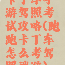 卡丁车手游驾照考试攻略(跑跑卡丁车怎么考驾照端游)