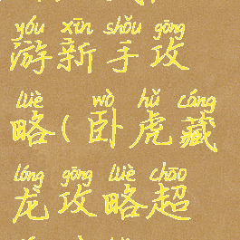 卧虎藏龙手游新手攻略(卧虎藏龙攻略超详细版)