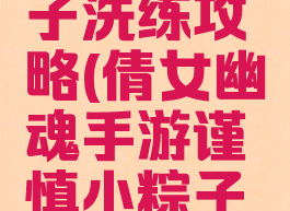 倩女幽魂手游小粽子洗练攻略(倩女幽魂手游谨慎小粽子学什么技能)