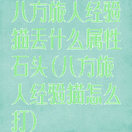八方旅人经验猫丢什么属性石头(八方旅人经验猫怎么打)