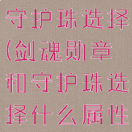 剑魂勋章和守护珠选择(剑魂勋章和守护珠选择什么属性)