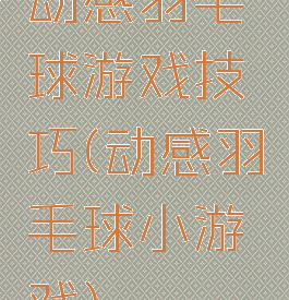 动感羽毛球游戏技巧(动感羽毛球小游戏)