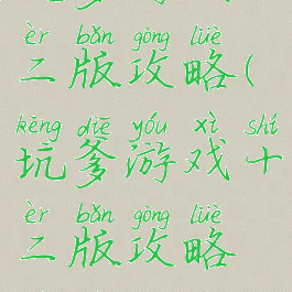 坑爹游戏十二版攻略(坑爹游戏十二版攻略视频)