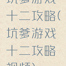坑爹游戏十二攻略(坑爹游戏十二攻略视频)