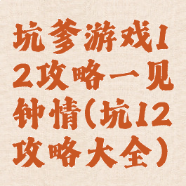 坑爹游戏12攻略一见钟情(坑12攻略大全)