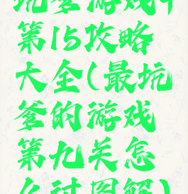 坑爹游戏9第15攻略大全(最坑爹的游戏第九关怎么过图解)