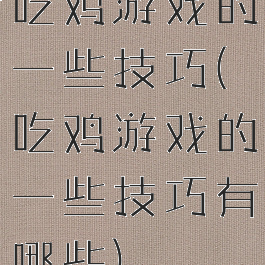 吃鸡游戏的一些技巧(吃鸡游戏的一些技巧有哪些)