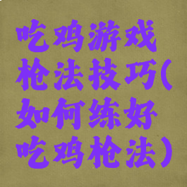 吃鸡游戏枪法技巧(如何练好吃鸡枪法)