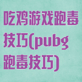 吃鸡游戏跑毒技巧(pubg跑毒技巧)