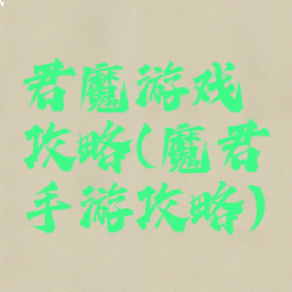 君魔游戏攻略(魔君手游攻略)