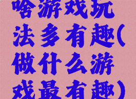 啥游戏玩法多有趣(做什么游戏最有趣)