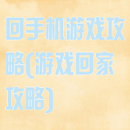 回手机游戏攻略(游戏回家攻略)