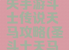 圣斗士星矢手游斗士传说天马攻略(圣斗士天马座星矢)