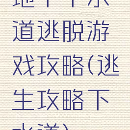 地下下水道逃脱游戏攻略(逃生攻略下水道)