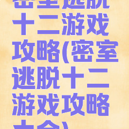 密室逃脱十二游戏攻略(密室逃脱十二游戏攻略大全)