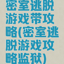 密室逃脱游戏带攻略(密室逃脱游戏攻略监狱)