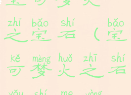 宝可梦火之宝石(宝可梦火之石有什么用)