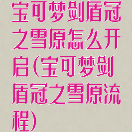 宝可梦剑盾冠之雪原怎么开启(宝可梦剑盾冠之雪原流程)