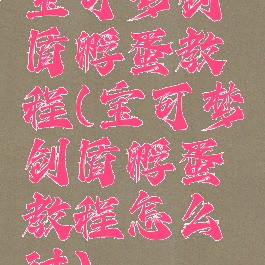 宝可梦剑盾孵蛋教程(宝可梦剑盾孵蛋教程怎么过)