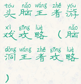 头脑王者游戏攻略(脑洞王者攻略)