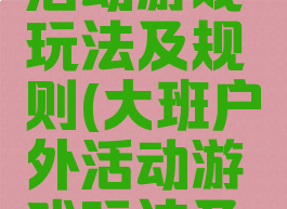 大班户外活动游戏玩法及规则(大班户外活动游戏玩法及规则视频)