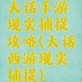 大话手游现实捕捉攻略(大话西游现实捕捉)