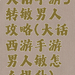 大话手游3转敏男人攻略(大话西游手游男人敏怎么提升)