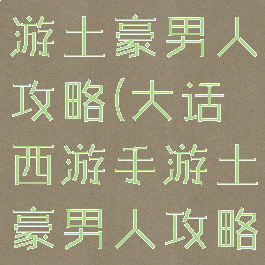 大话西游手游土豪男人攻略(大话西游手游土豪男人攻略大全)