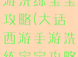 大话西游手游洗练宝宝攻略(大话西游手游洗练宝宝攻略视频)