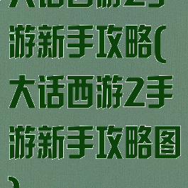 大话西游2手游新手攻略(大话西游2手游新手攻略图)