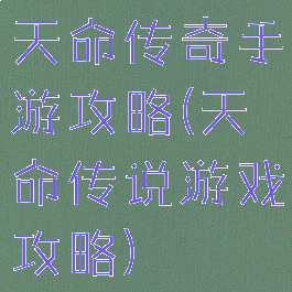 天命传奇手游攻略(天命传说游戏攻略)